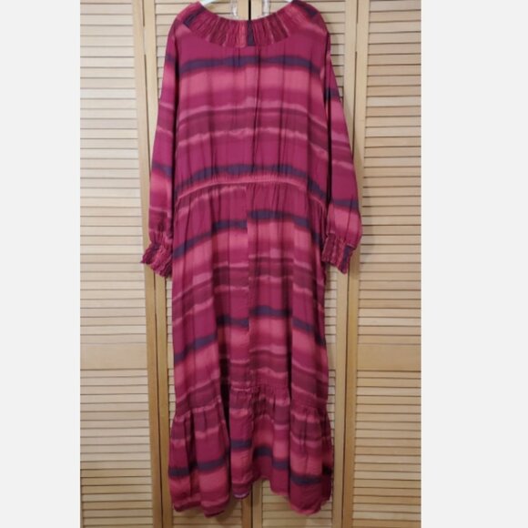 Terra And Sky Long Sleeve Peasant Tiered Maxi Dress 4X (28W-30W) - Picture 8 of 10